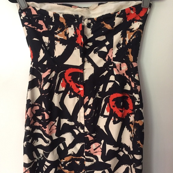 J.Crew Abstract Rose Strapless Dress, size 0 - Picture 3 of 5